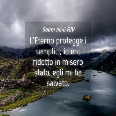 Picture 04 - Salmi 116:6 RIV - L’Eterno protegge i semplici; io ero ridotto in - Bible Verse Picture