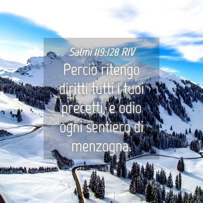 Picture 04 - Salmi 119:128 RIV - Perciò ritengo diritti tutti i tuoi precetti, e - Bible Verse Picture