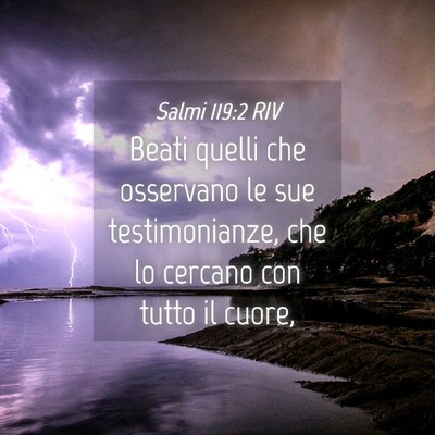 Picture 04 - Salmi 119:2 RIV - Beati quelli che osservano le sue testimonianze, - Bible Verse Picture