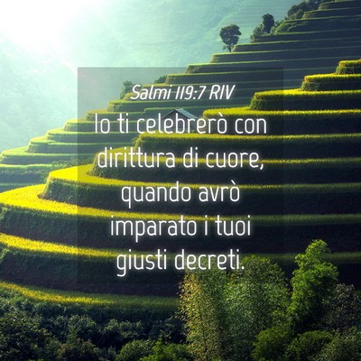 Picture 04 - Salmi 119:7 RIV - Io ti celebrerò con dirittura di cuore, quando - Bible Verse Picture