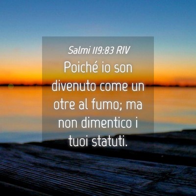Picture 04 - Salmi 119:83 RIV - Poiché io son divenuto come un otre al fumo; ma - Bible Verse Picture