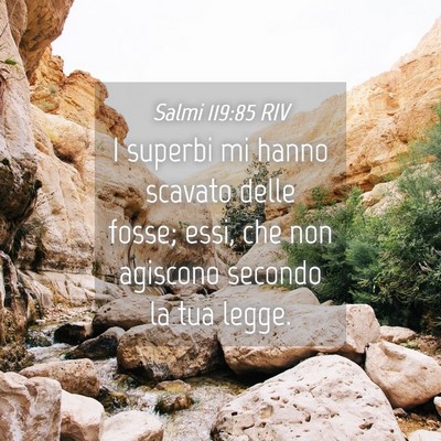 Picture 04 - Salmi 119:85 RIV - I superbi mi hanno scavato delle fosse; essi, che - Bible Verse Picture