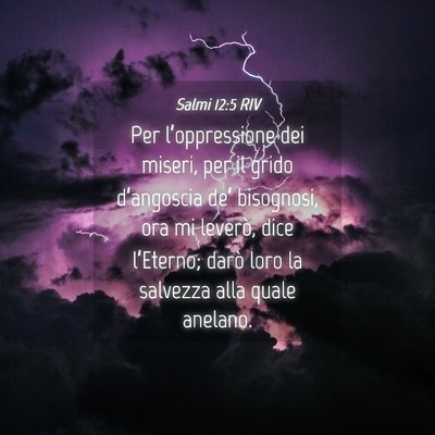 Picture 04 - Salmi 12:5 RIV - Per l’oppressione dei miseri, per il grido - Bible Verse Picture