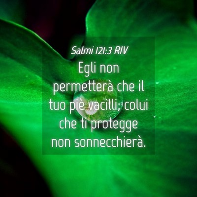 Picture 04 - Salmi 121:3 RIV - Egli non permetterà che il tuo piè vacilli; - Bible Verse Picture