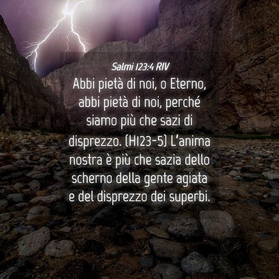 Picture 04 - Salmi 123:4 RIV - Abbi pietà di noi, o Eterno, abbi pietà di noi, - Bible Verse Picture