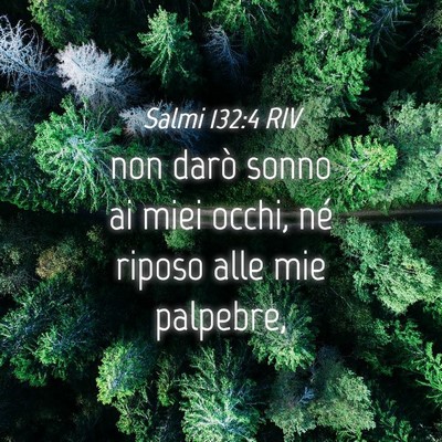 Picture 04 - Salmi 132:4 RIV - non darò sonno ai miei occhi, né riposo alle - Bible Verse Picture