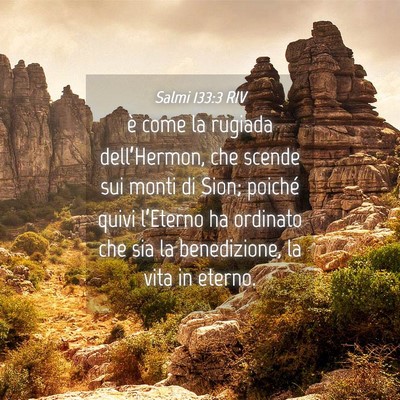 Picture 04 - Salmi 133:3 RIV - è come la rugiada dell’Hermon, che scende sui - Bible Verse Picture