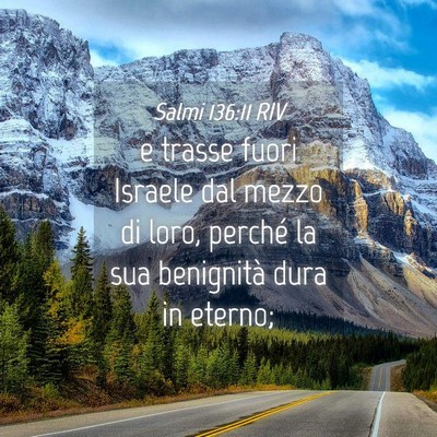 Picture 04 - Salmi 136:11 RIV - e trasse fuori Israele dal mezzo di loro, perché - Bible Verse Picture