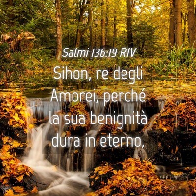 Picture 04 - Salmi 136:19 RIV - Sihon, re degli Amorei, perché la sua benignità - Bible Verse Picture