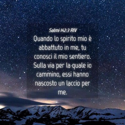 Picture 04 - Salmi 142:3 RIV - Quando lo spirito mio è abbattuto in me, tu - Bible Verse Picture