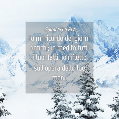 Picture 04 - Salmi 143:5 RIV - Io mi ricordo dei giorni antichi; io medito tutti - Bible Verse Picture
