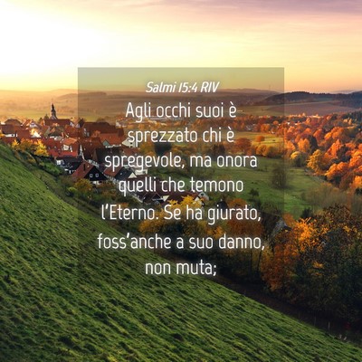 Picture 04 - Salmi 15:4 RIV - Agli occhi suoi è sprezzato chi è spregevole, - Bible Verse Picture