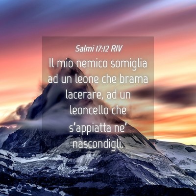 Picture 04 - Salmi 17:12 RIV - Il mio nemico somiglia ad un leone che brama - Bible Verse Picture