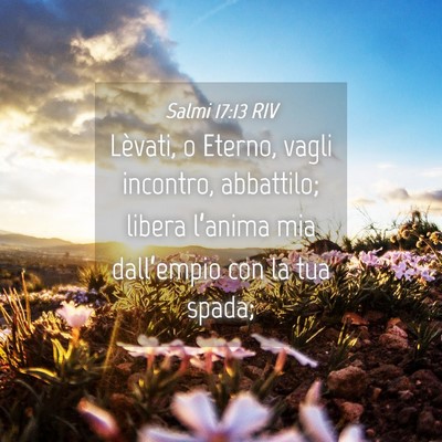 Picture 04 - Salmi 17:13 RIV - Lèvati, o Eterno, vagli incontro, abbattilo; - Bible Verse Picture
