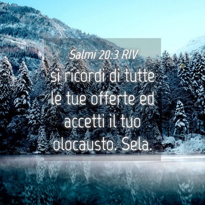 Picture 04 - Salmi 20:3 RIV - si ricordi di tutte le tue offerte ed accetti il - Bible Verse Picture