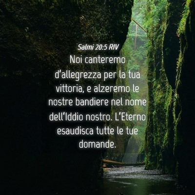 Picture 04 - Salmi 20:5 RIV - Noi canteremo d’allegrezza per la tua vittoria, - Bible Verse Picture