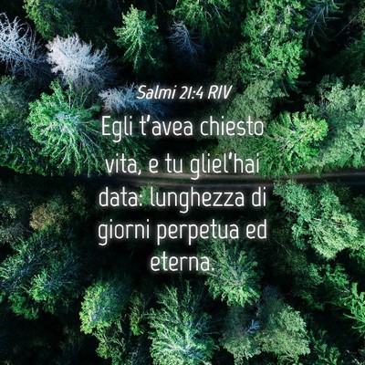Picture 04 - Salmi 21:4 RIV - Egli t’avea chiesto vita, e tu gliel’hai - Bible Verse Picture