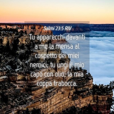 Picture 04 - Salmi 23:5 RIV - Tu apparecchi davanti a me la mensa al cospetto - Bible Verse Picture