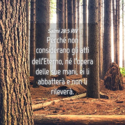 Picture 04 - Salmi 28:5 RIV - Perché non considerano gli atti dell’Eterno, - Bible Verse Picture