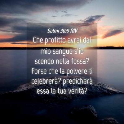 Picture 04 - Salmi 30:9 RIV - Che profitto avrai dal mio sangue s’io scendo - Bible Verse Picture