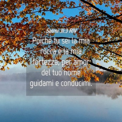 Picture 04 - Salmi 31:3 RIV - Poiché tu sei la mia ròcca e la mia fortezza; - Bible Verse Picture