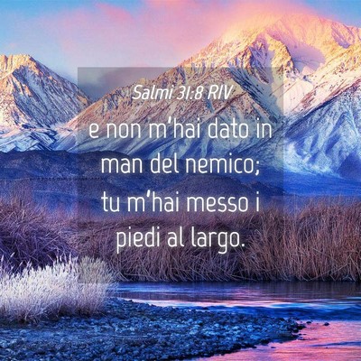 Picture 04 - Salmi 31:8 RIV - e non m’hai dato in man del nemico; tu m’hai - Bible Verse Picture