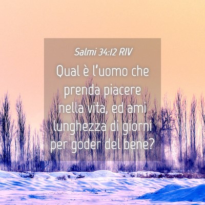 Picture 04 - Salmi 34:12 RIV - Qual è l’uomo che prenda piacere nella vita, - Bible Verse Picture