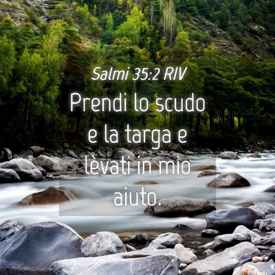 Picture 04 - Salmi 35:2 RIV - Prendi lo scudo e la targa e lèvati in mio - Bible Verse Picture