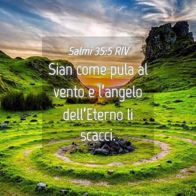 Picture 04 - Salmi 35:5 RIV - Sian come pula al vento e l’angelo - Bible Verse Picture