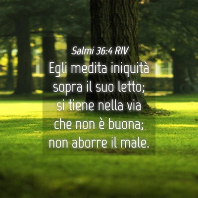 Picture 04 - Salmi 36:4 RIV - Egli medita iniquità sopra il suo letto; si - Bible Verse Picture