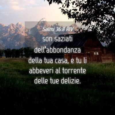 Picture 04 - Salmi 36:8 RIV - son saziati dell’abbondanza della tua casa, e - Bible Verse Picture