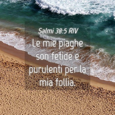 Picture 04 - Salmi 38:5 RIV - Le mie piaghe son fetide e purulenti per la mia - Bible Verse Picture