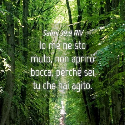 Picture 04 - Salmi 39:9 RIV - Io me ne sto muto, non aprirò bocca, perché sei - Bible Verse Picture