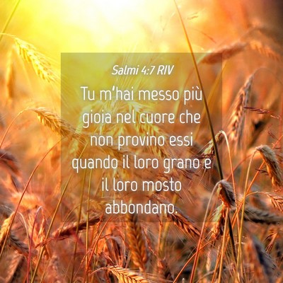 Picture 04 - Salmi 4:7 RIV - Tu m’hai messo più gioia nel cuore che non - Bible Verse Picture