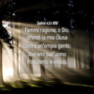 Picture 04 - Salmi 43:1 RIV - Fammi ragione, o Dio, difendi la mia causa contro - Bible Verse Picture