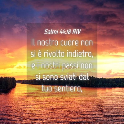 Picture 04 - Salmi 44:18 RIV - Il nostro cuore non si è rivolto indietro, e i - Bible Verse Picture