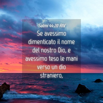 Picture 04 - Salmi 44:20 RIV - Se avessimo dimenticato il nome del nostro Dio, e - Bible Verse Picture