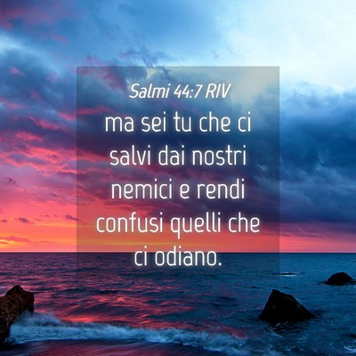 Picture 04 - Salmi 44:7 RIV - ma sei tu che ci salvi dai nostri nemici e rendi - Bible Verse Picture