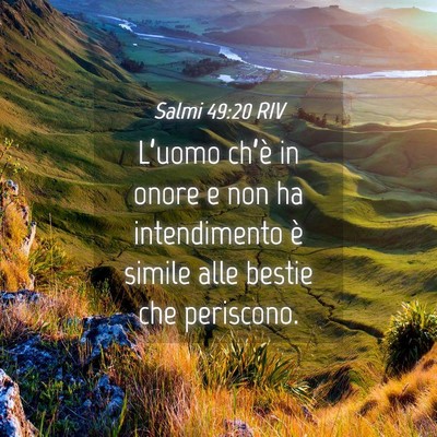 Picture 04 - Salmi 49:20 RIV - L’uomo ch’è in onore e non ha intendimento - Bible Verse Picture