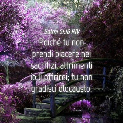 Picture 04 - Salmi 51:16 RIV - Poiché tu non prendi piacere nei sacrifizi, - Bible Verse Picture