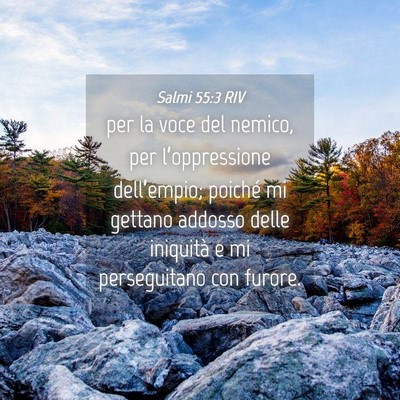 Picture 04 - Salmi 55:3 RIV - per la voce del nemico, per l’oppressione - Bible Verse Picture