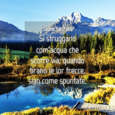 Picture 04 - Salmi 58:7 RIV - Si struggano com’acqua che scorre via; quando - Bible Verse Picture