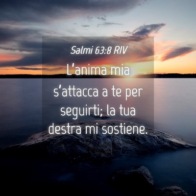 Picture 04 - Salmi 63:8 RIV - L’anima mia s’attacca a te per seguirti; la - Bible Verse Picture