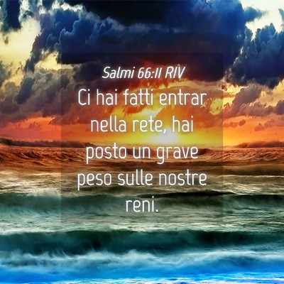Picture 04 - Salmi 66:11 RIV - Ci hai fatti entrar nella rete, hai posto un - Bible Verse Picture
