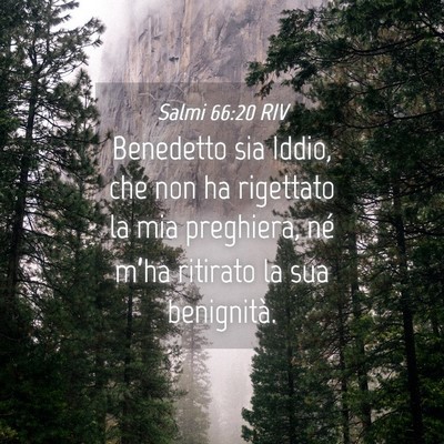Picture 04 - Salmi 66:20 RIV - Benedetto sia Iddio, che non ha rigettato la mia - Bible Verse Picture