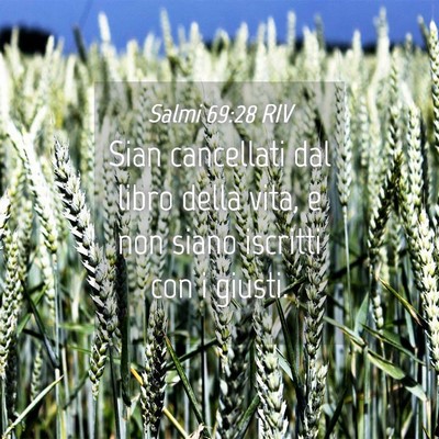Picture 04 - Salmi 69:28 RIV - Sian cancellati dal libro della vita, e non siano - Bible Verse Picture