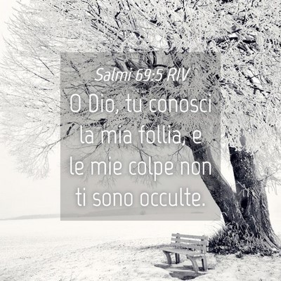 Picture 04 - Salmi 69:5 RIV - O Dio, tu conosci la mia follia, e le mie colpe - Bible Verse Picture