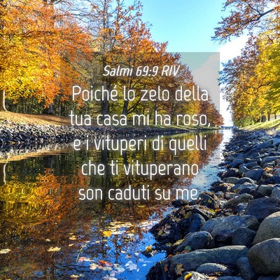 Picture 04 - Salmi 69:9 RIV - Poiché lo zelo della tua casa mi ha roso, e i - Bible Verse Picture