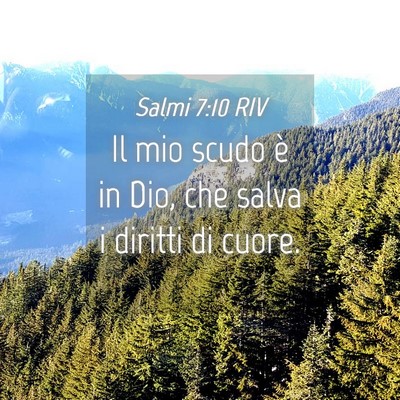 Picture 04 - Salmi 7:10 RIV - Il mio scudo è in Dio, che salva i diritti di - Bible Verse Picture