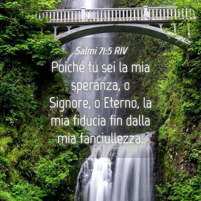 Picture 04 - Salmi 71:5 RIV - Poiché tu sei la mia speranza, o Signore, o - Bible Verse Picture